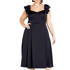 City Chic Roselyn Ruffle Sleeve Dress (Plus) XS/14W